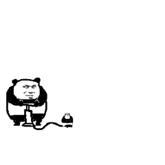 熊猫头打气筒表情包gif下载-熊猫头打气筒表情包下载